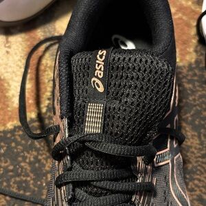 ASICS Black and Pink Athletic Sneakers